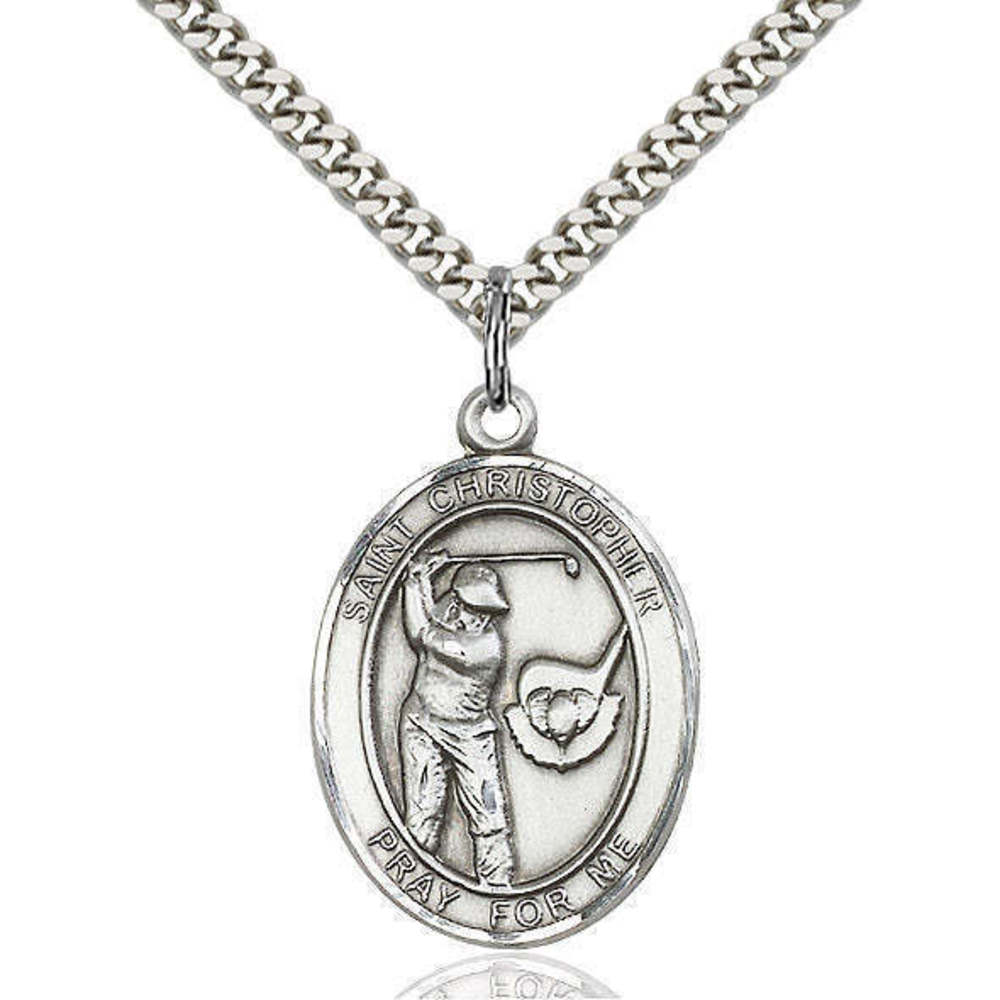 Saint Christopher Golf Sterling Silver Medal - Picture 1 of 1